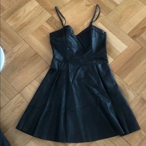 Black leather dress